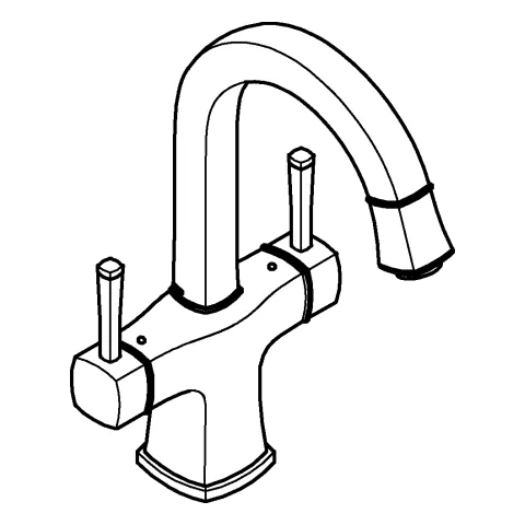 Grohe Grandera Zweigriff-Waschtischbatterie L-Size, Einlochmontage, chrom Grohe Grandera Zweigriff-Waschtischbatterie L-Size, Einlochmontage, chrom