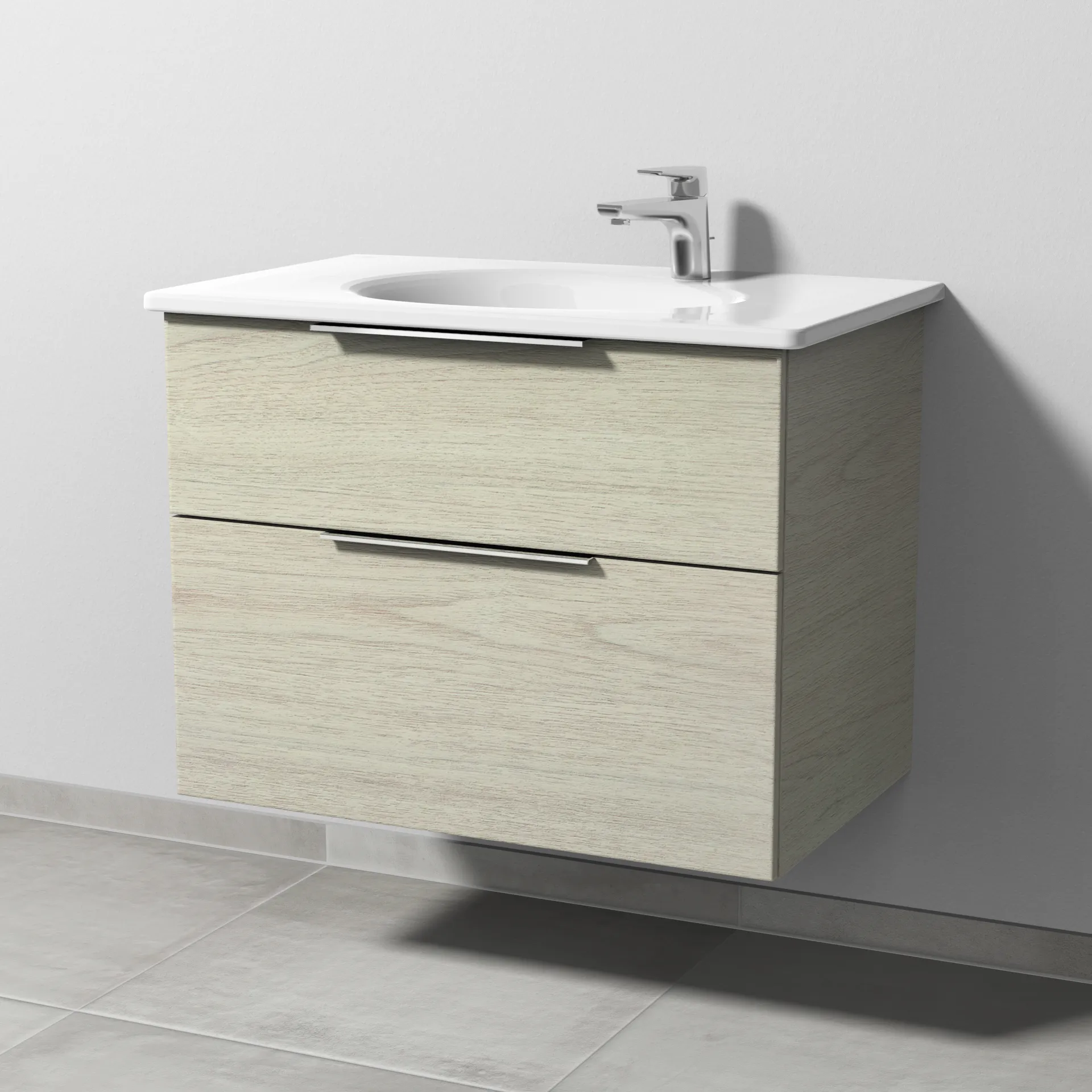 Sanipa Waschtischunterschrank „3way“ 755 × 588 × 482 mm in White Oak