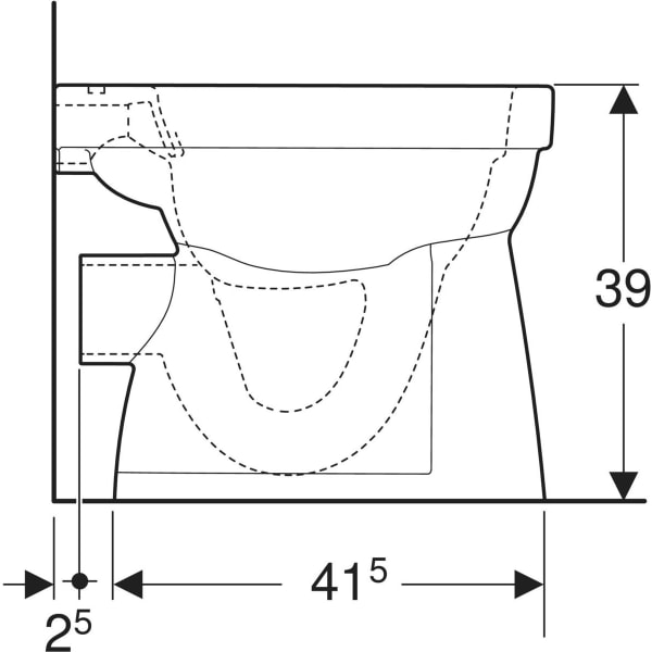Stand-Flachspül-WC „Renova“ 35,5 × 39 × 47 cm ohne Spülrand