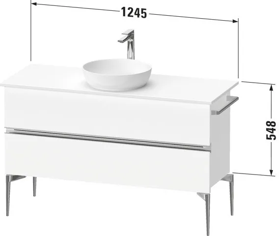 Duravit Waschtischunterschrank „Sivida“ 124,5 × 54,8 × 47,5 cm in Weiß Matt