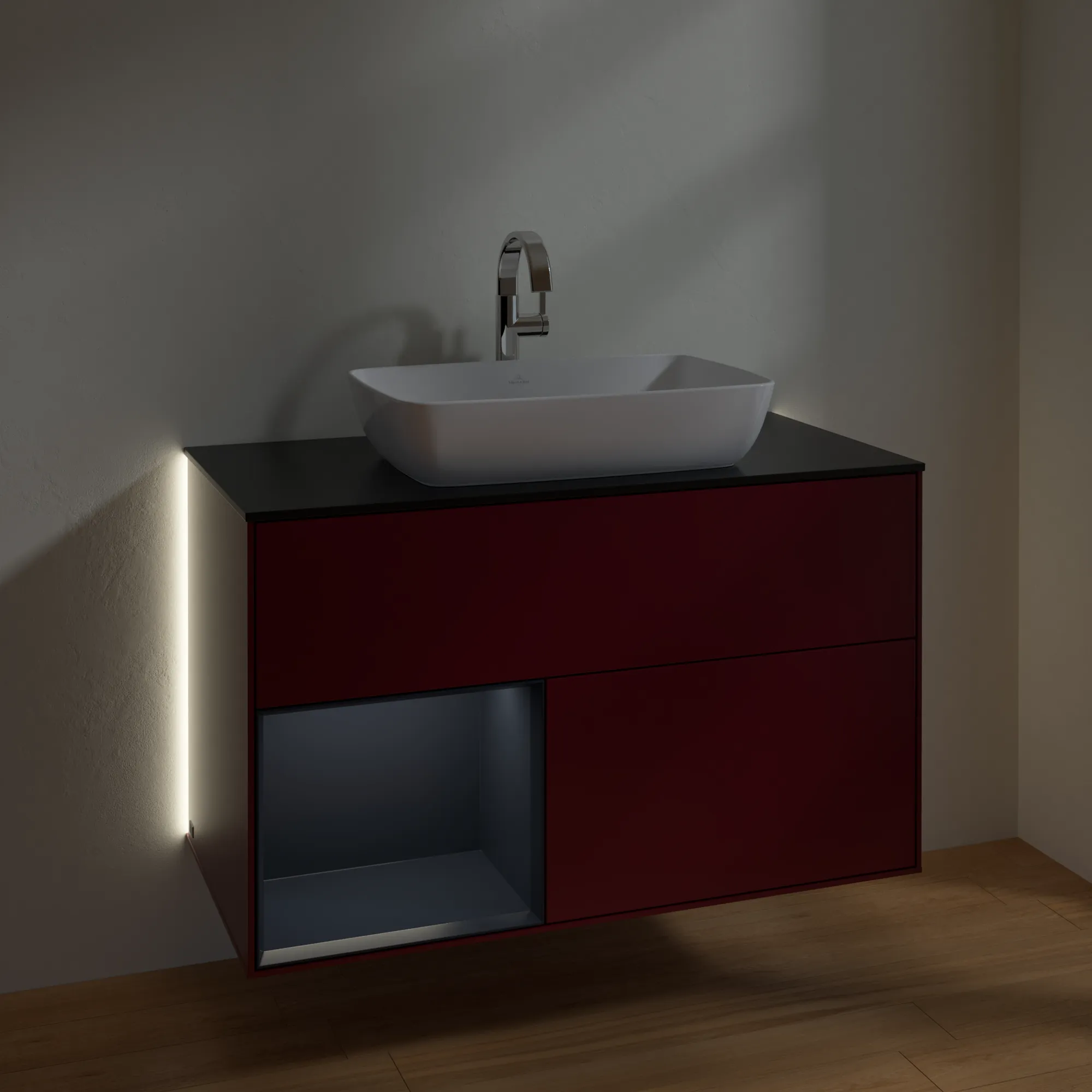 Villeroy & Boch Waschtischunterschrank „Finion“ für Schrankwaschtisch 1000 × 603 × 501 mm Peony Matt Lacquer, für Becken mittig Villeroy & Boch Waschtischunterschrank „Finion“ für Schrankwaschtisch 1000 × 603 × 501 mm Peony Matt Lacquer, für Becken mittig