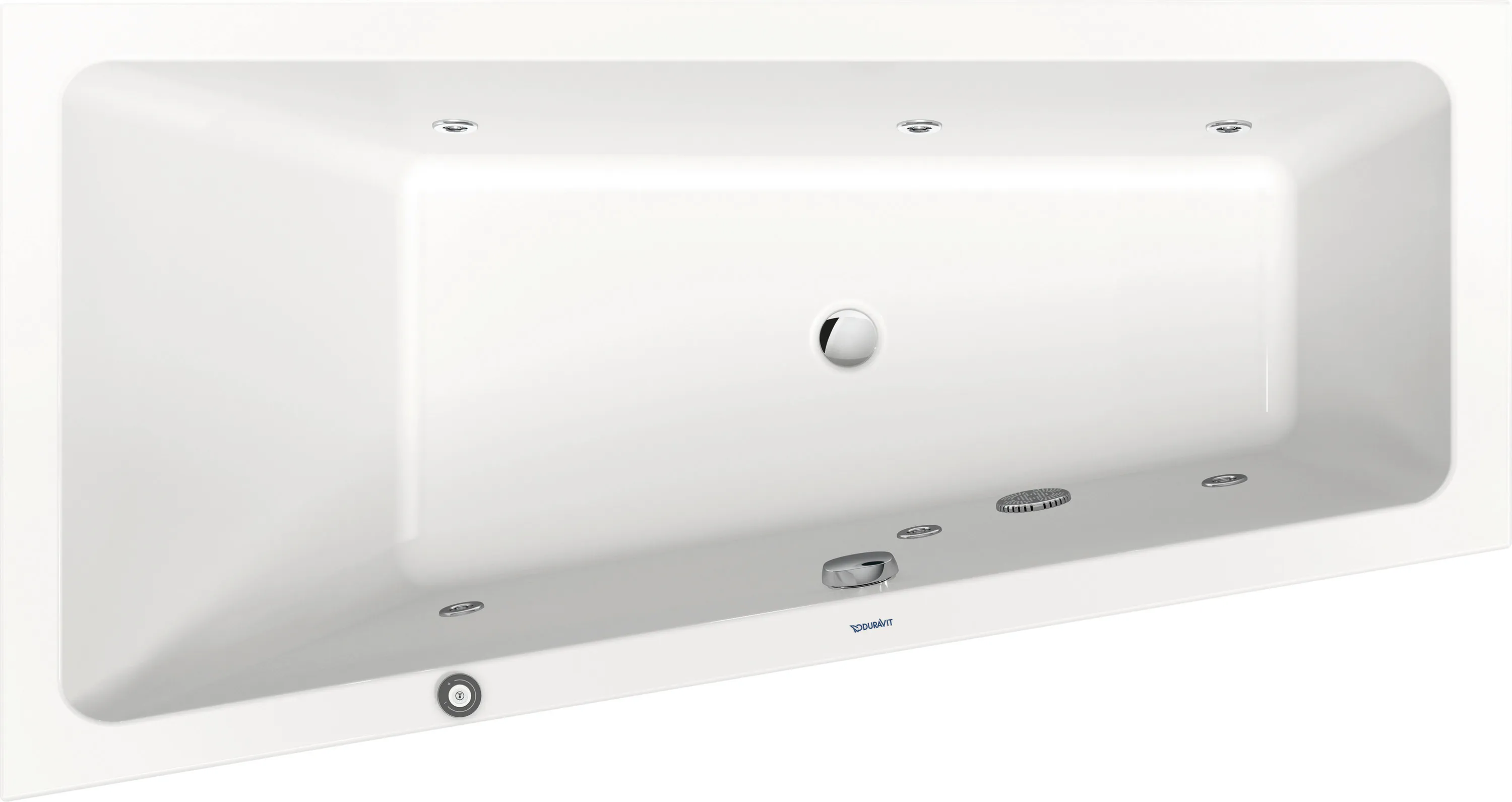 Duravit Whirlwanne „No.1“ trapez 1600 × 850 mm, links mit Jet Project, in Weiß Ausführung: links / Größe: 160 × 85 cm / Whirlsystem: mit Jet Project Duravit Whirlwanne „No.1“ trapez 1600 × 850 mm, links mit Jet Project, in Weiß Ausführung: links / Größe: 160 × 85 cm / Whirlsystem: mit Jet Project