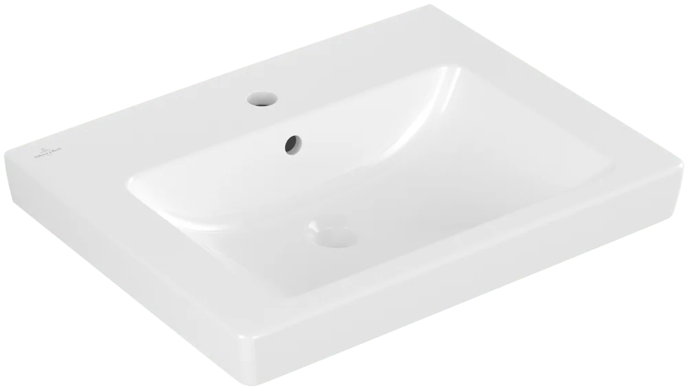 Villeroy & Boch Subway 2.0 Wandwaschbecken, 600x470x155 mm, weiß Alpin CeramicPlus, mit Überlauf, für 3-Loch-Armatur