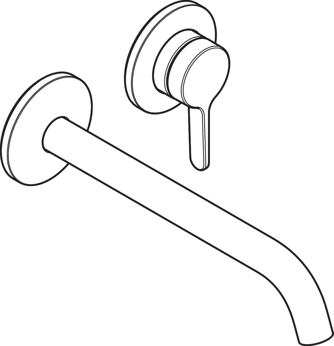 Hansgrohe AXOR One Einhebel-Waschtischmischer Unterputz, Chrom, Ausladung 220 mm Hansgrohe AXOR One Einhebel-Waschtischmischer Unterputz, Chrom, Ausladung 220 mm