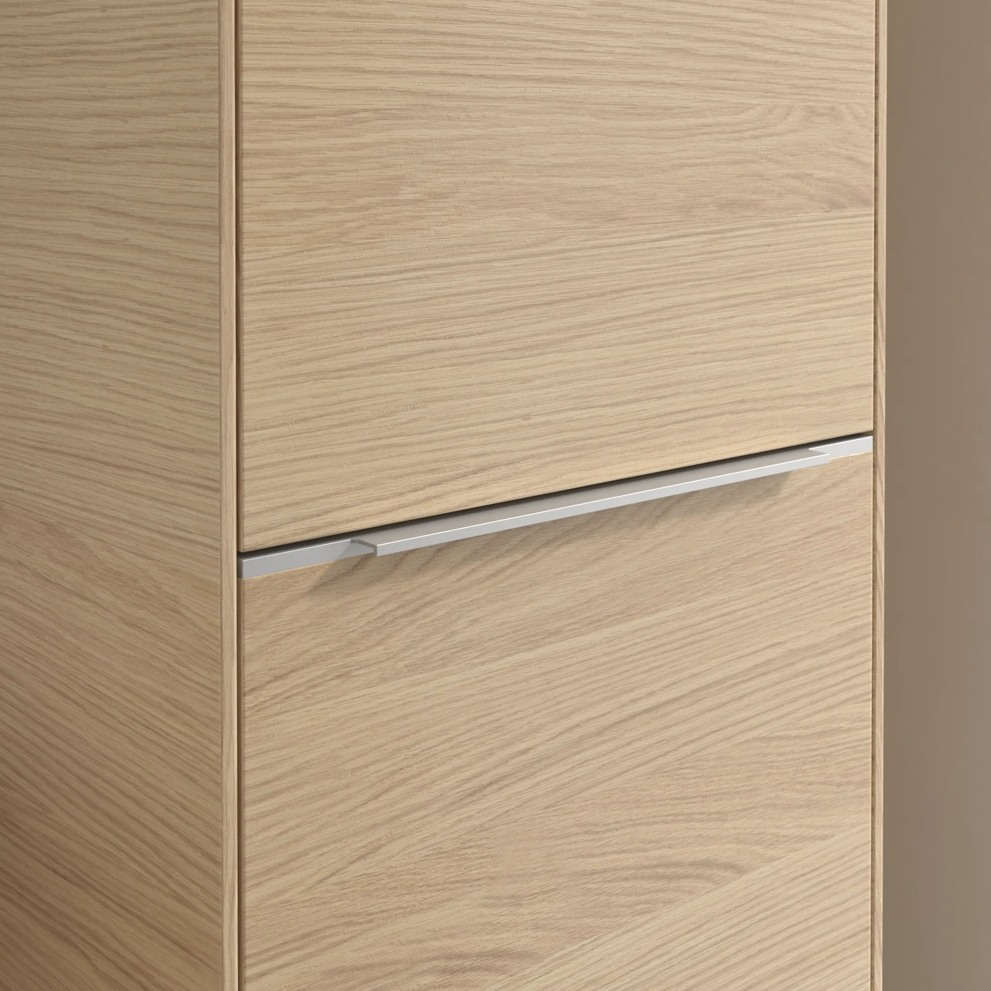 Villeroy & Boch Subway 3.0 Hochschrank, Nordic Oak, 450x1710x346 mm, 1 Tür, 1 Wäscheklappe mit Korb, SoftClosing, Wandmontage