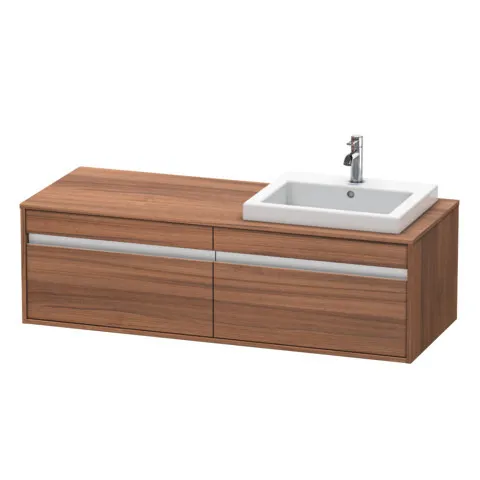 Duravit Waschtischunterschrank wandhängend „Ketho“ 140 × 42,6 × 55 cm Nussbaum Natur Duravit Waschtischunterschrank wandhängend „Ketho“ 140 × 42,6 × 55 cm Nussbaum Natur