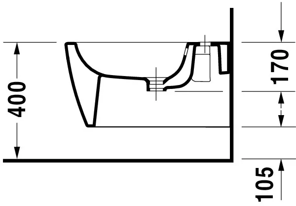 Duravit Wand-Bidet „ME by Starck“, Befestigung sichtbar 37 × 57 × 29,5 cm in Weiß Seidenmatt