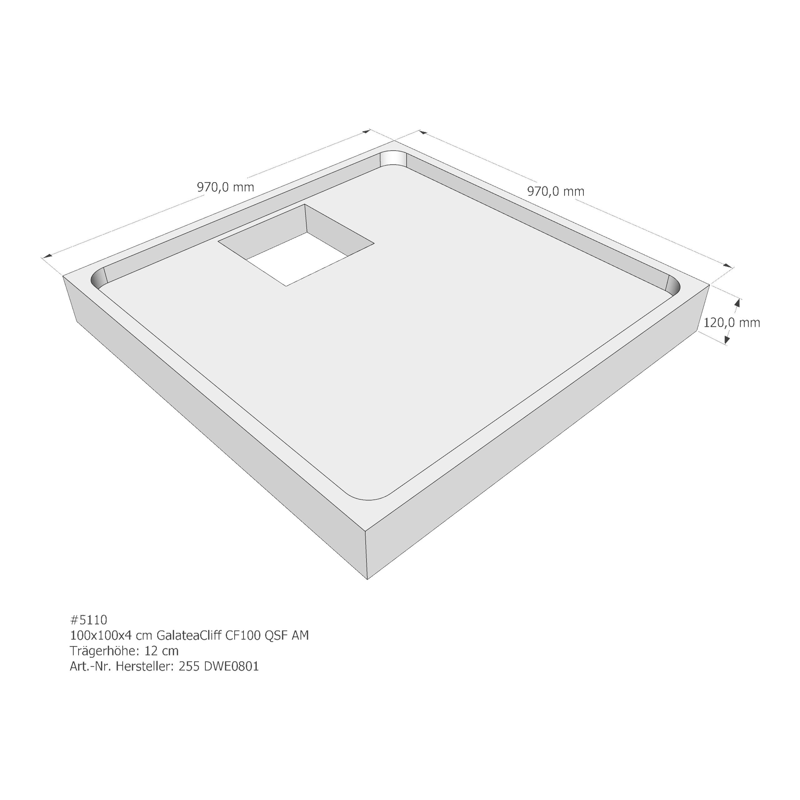 Duschwannenträger für Galatea ~Cliff CF 100/100 QSF 100 × 100 × 4 cm Duschwannenträger für Galatea ~Cliff CF 100/100 QSF 100 × 100 × 4 cm