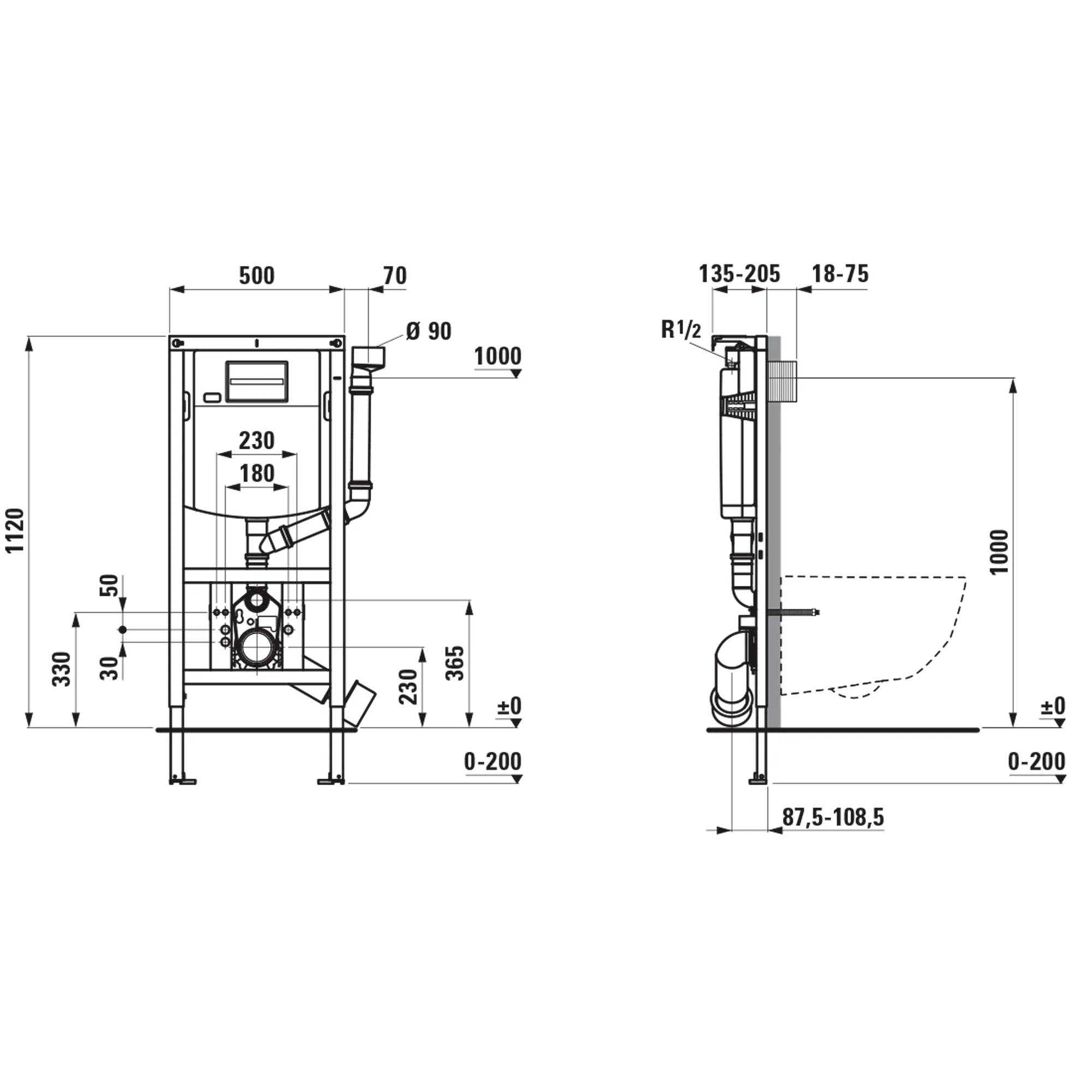 Installationselement INEOLINK mit Spülkasten und Anschluss für Geruchsabsaugung für Wand-WC und Dusch-WC, Bauhöhe 1120 mm, Stahlrahmen, Füße höhenverstellbar und drehbar, Spülkasten miteinstellbarem Spülstromregler (EN 14055) Installationselement INEOLINK mit Spülkasten und Anschluss für Geruchsabsaugung für Wand-WC und Dusch-WC, Bauhöhe 1120 mm, Stahlrahmen, Füße höhenverstellbar und drehbar, Spülkasten miteinstellbarem Spülstromregler (EN 14055)