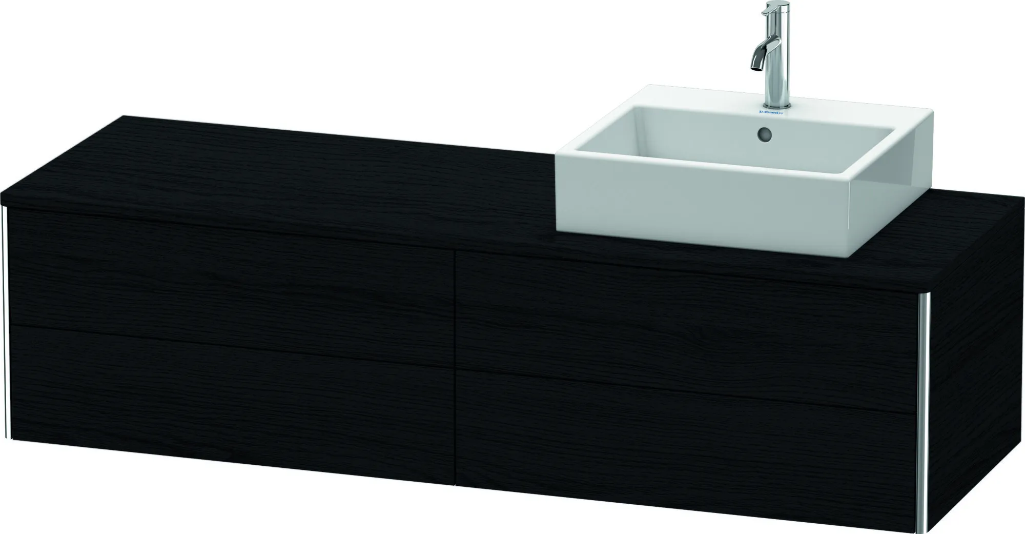Duravit Waschtischunterschrank wandhängend „XSquare“ 160 × 40 × 54,8 cm Eiche Schwarz