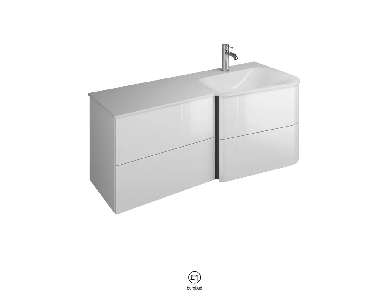 burgbad Badmöbelset „Badu“ Griffleiste, Weiß, in Basaltgrau Matt burgbad Badmöbelset „Badu“ Griffleiste, Weiß, in Basaltgrau Matt