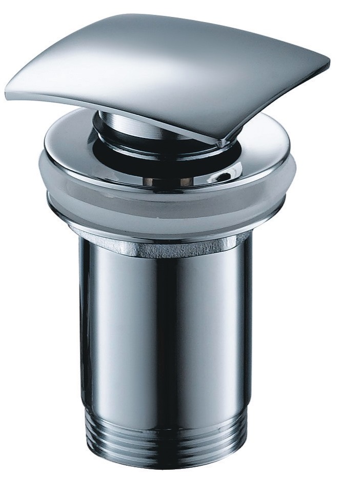 Klick-Klack Ablaufgarnitur 1"1/4 AqvaZone - Bedienung über eckigen Druckstopfen - geeignet für Waschtische mit oder ohne Überlauf - chrom