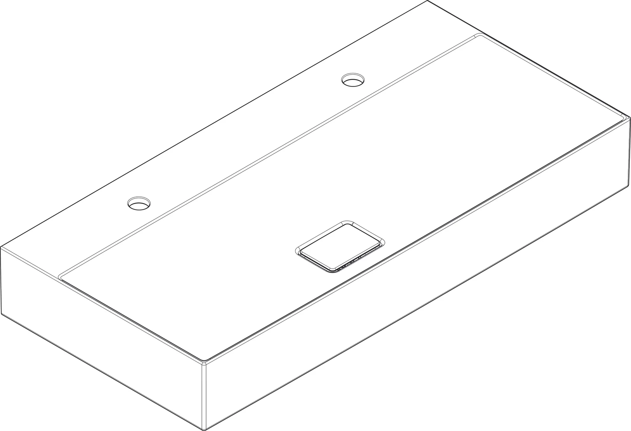 Xevolos E Waschtisch 1000/480 mit 2 Hahnlöchern ohne Überlauf, SmartClean Weiß