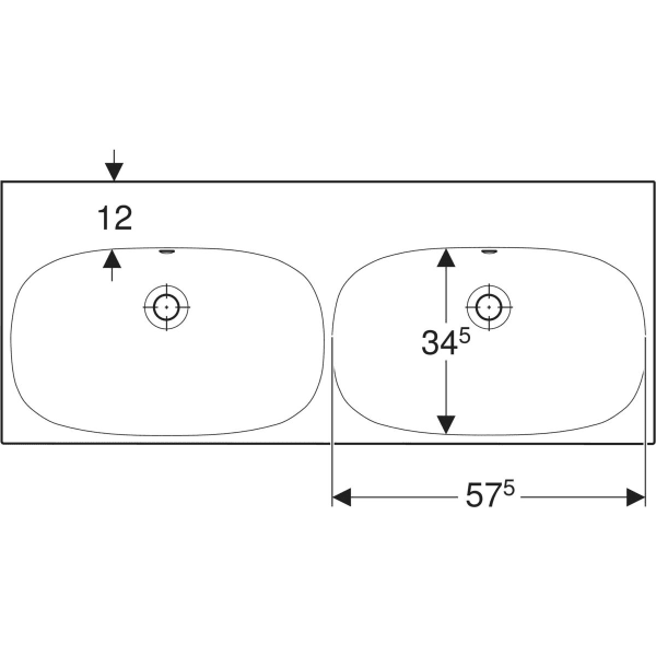 Wandwaschtisch „Acanto“, rechteckig 120 × 48,2 cm in weiß alpin
