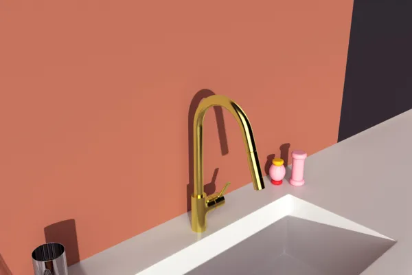 Ideal Standard Küchenarmatur Gusto Brushed Gold, Ausladung 241 mm, 2-Funktions-Brause, Einhebelbedienung