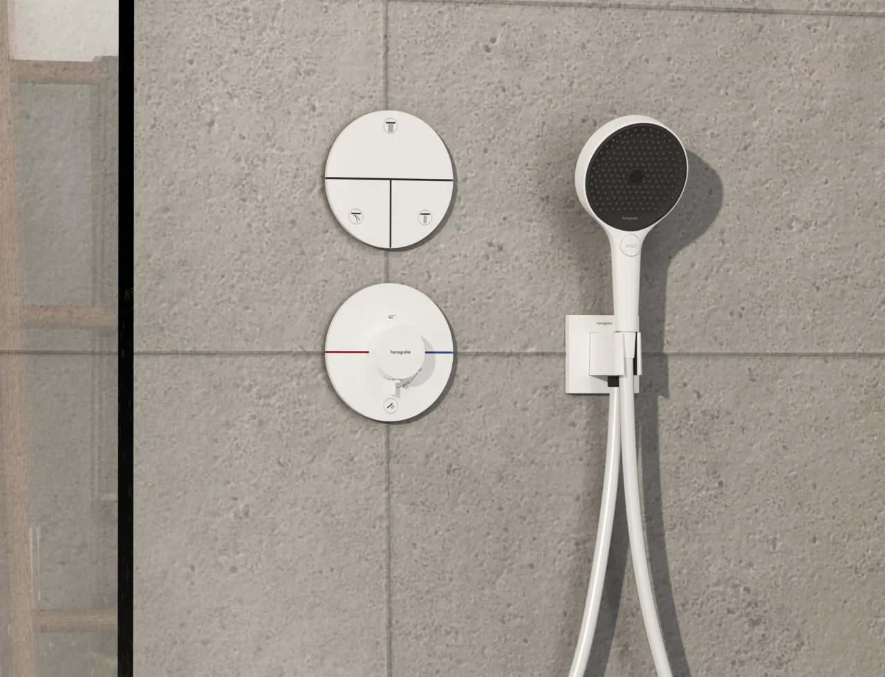 Hansgrohe ShowerSelect Comfort S Thermostat Unterputz, 1 Verbraucher + zusätzlicher Abgang, Mattweiß