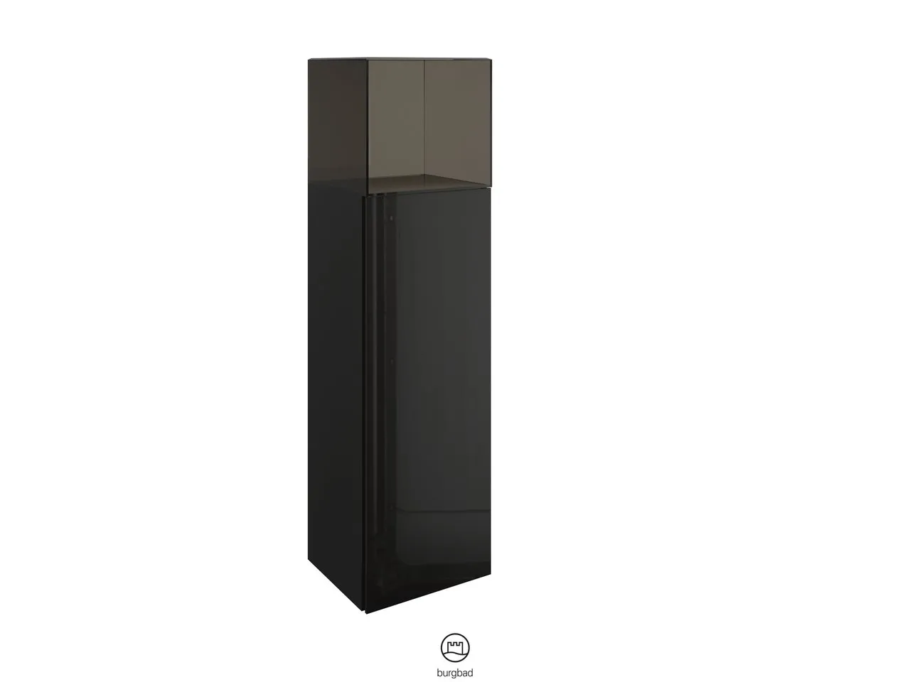 burgbad Hochschrank „Yumo“ 390 × 1280 × 360 mm in Grau Hochglanz