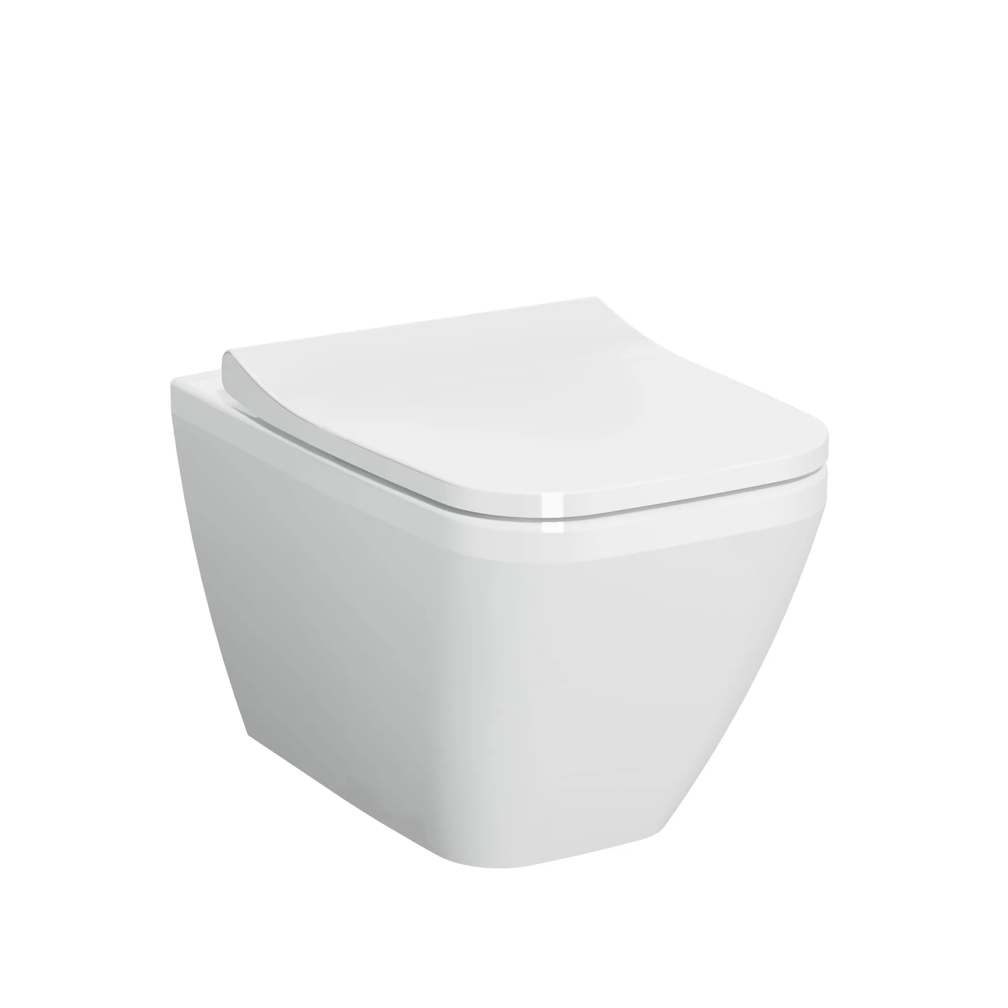 VitrA Integra Square Wand-WC 37 x 54 cm Tiefspüler mit Spülrand V-Fit 2.0 Weiß Hochglanz
