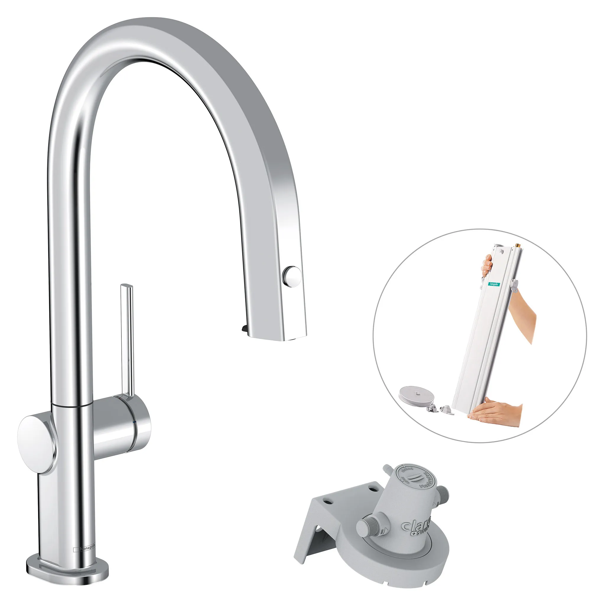 Aqittura M91 FilterSystem 210, Ausziehauslauf, 1jet, sBox Chrom