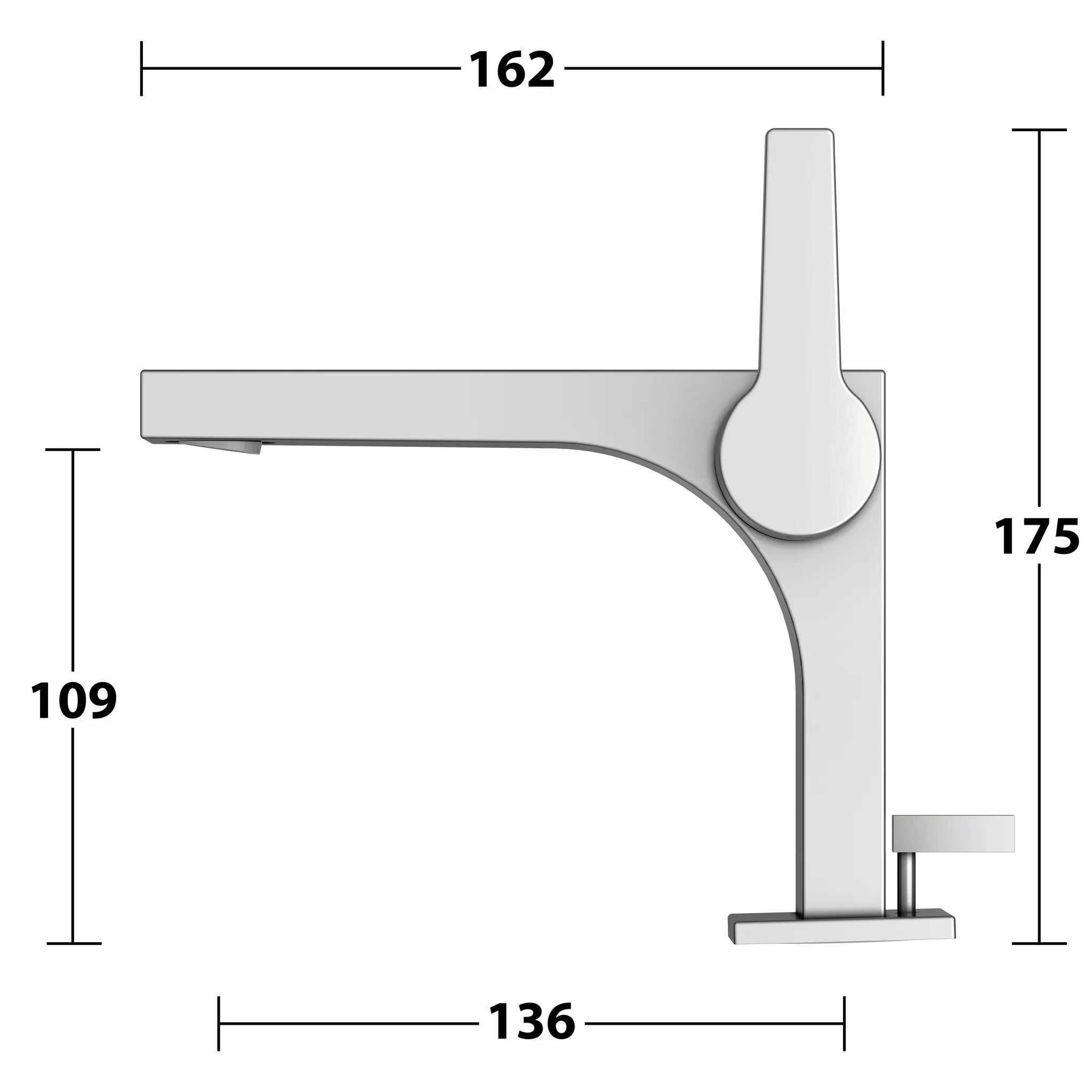 EHM-WT-Mischer Edition 11 51104, 111 m. Ablaufgrt., Edelstahl-finish