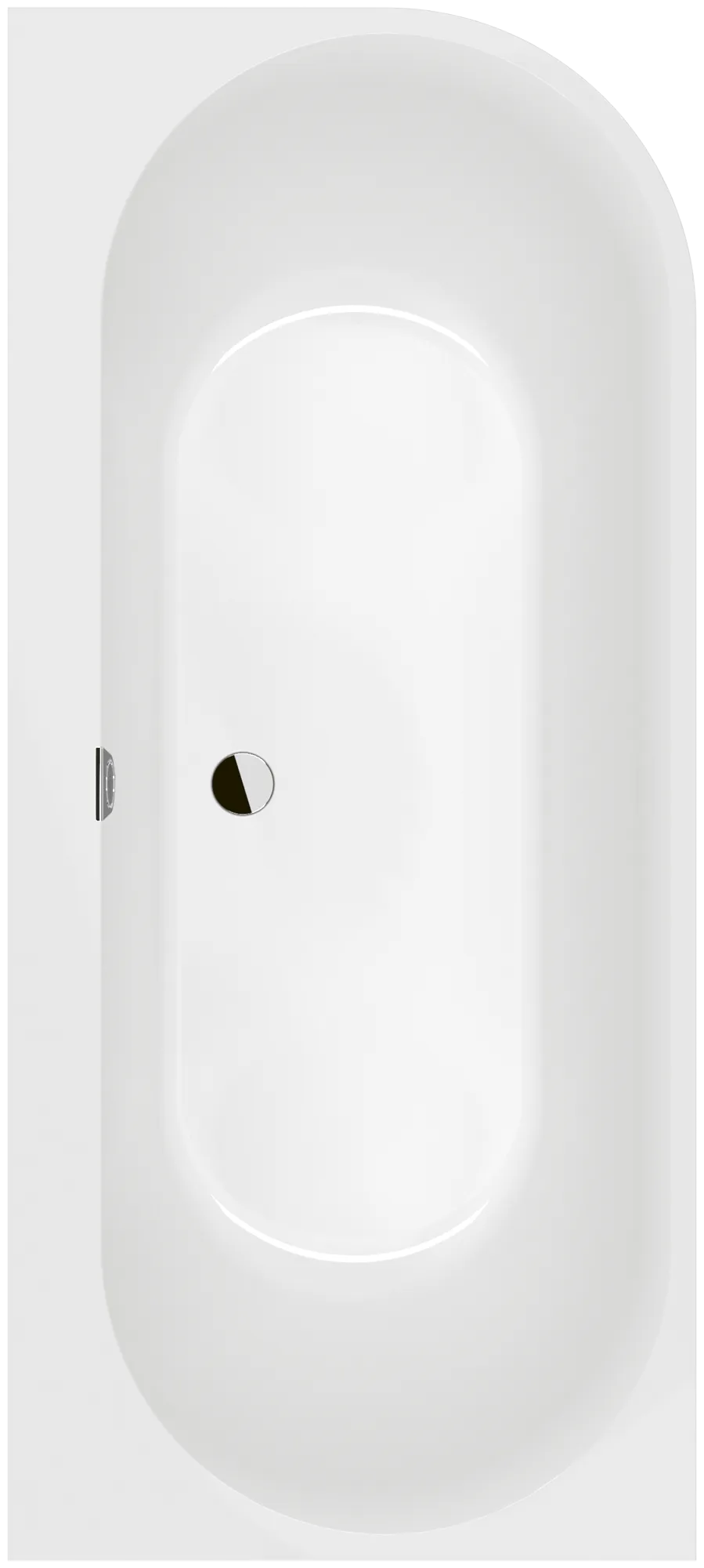 Villeroy & Boch Badewanne „Oberon 2.1“ linke Ausführung vorwand 180 × 80 cm, links in Weiß Alpin