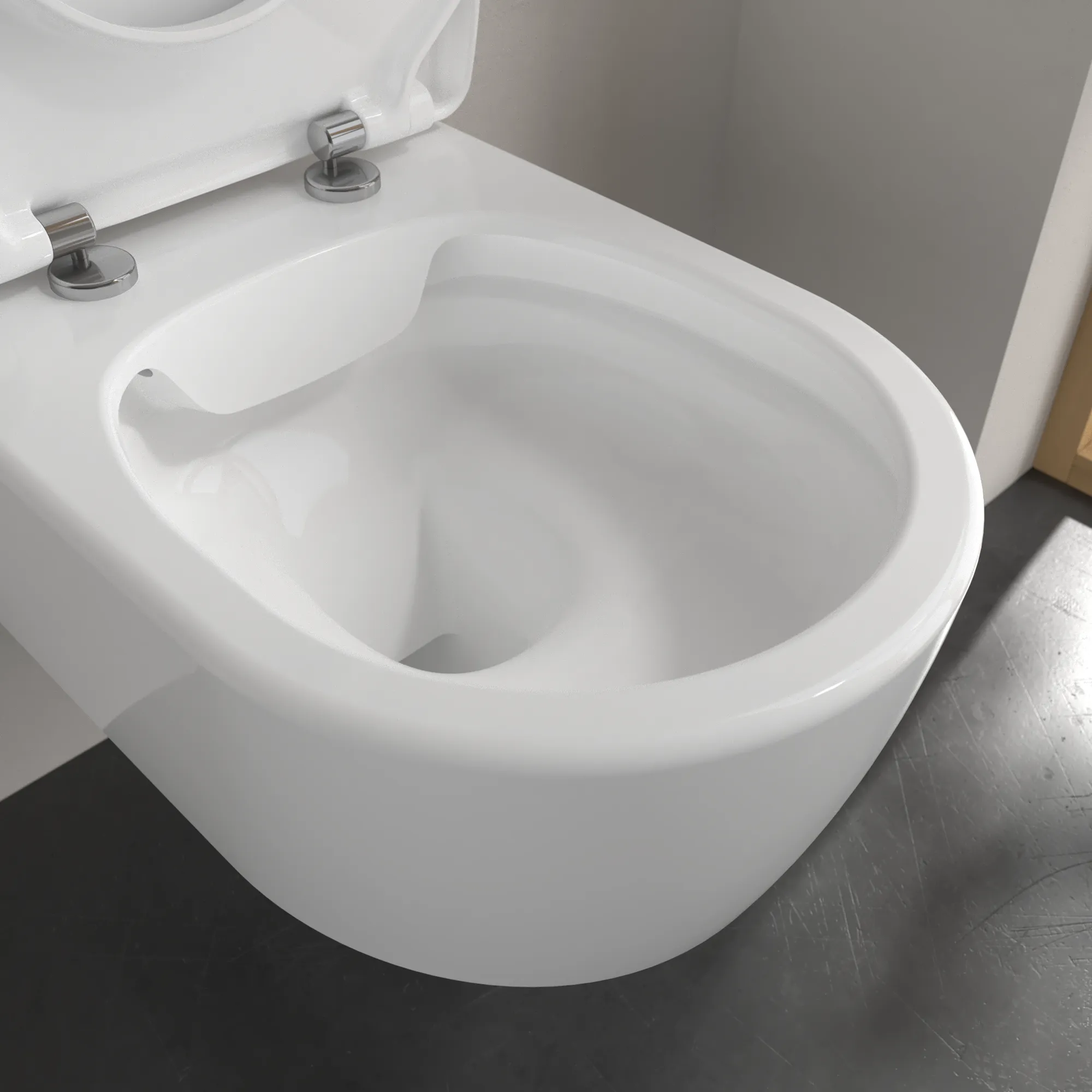 Wand-Tiefspül-WC Combi-Pack DirectFlush „Avento“ mit SlimSeat 37 × 31,5 cm in Weiß Alpin, ohne Spülrand Wand-Tiefspül-WC Combi-Pack DirectFlush „Avento“ mit SlimSeat 37 × 31,5 cm in Weiß Alpin, ohne Spülrand