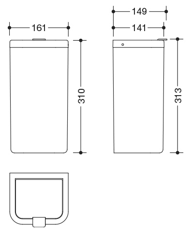 HEWI Hygieneabfallbehälter „Serie 477“ 14,9 cm