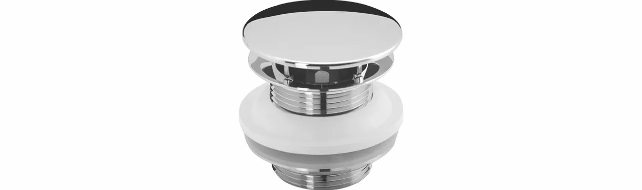 Design-Schaftventil 1 1/4″ x 60 x 50 mm Messing verchromt ohne Überlauf