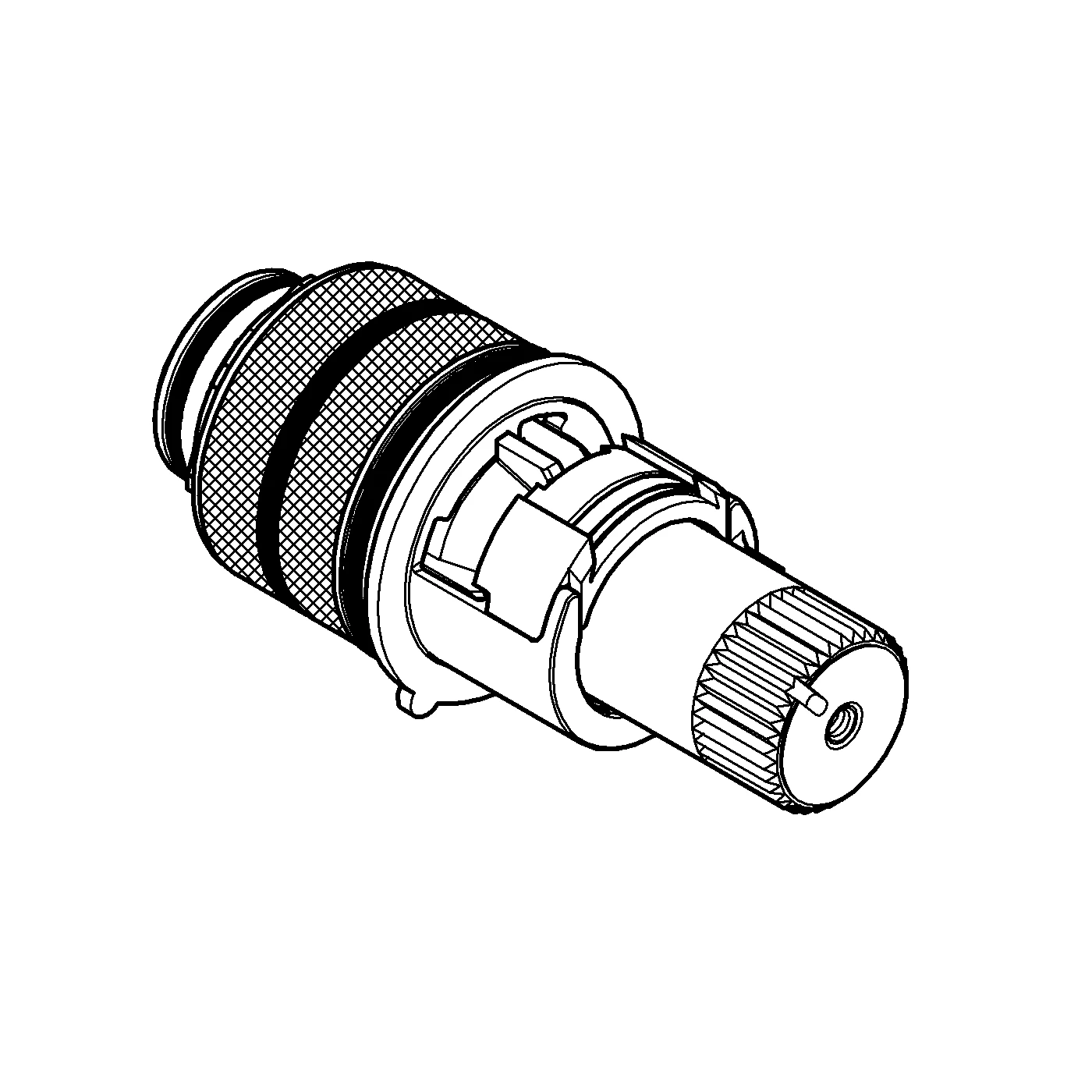 Thermostat-Kompaktkartusche 47186, 3/4″, für vertauschte Wasserwege, TurboStat Kompaktkartusche mit Dehnstoff-Thermoelement