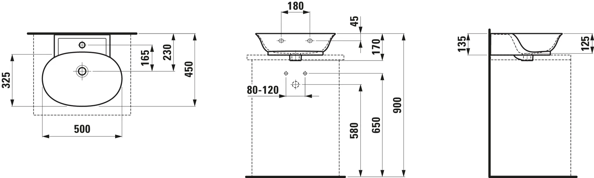 Aufsatzhandwaschbecken THE NEW CLASSIC 450x500x170 1 Hahnloch mit Überlauf weiß Aufsatzhandwaschbecken THE NEW CLASSIC 450x500x170 1 Hahnloch mit Überlauf weiß