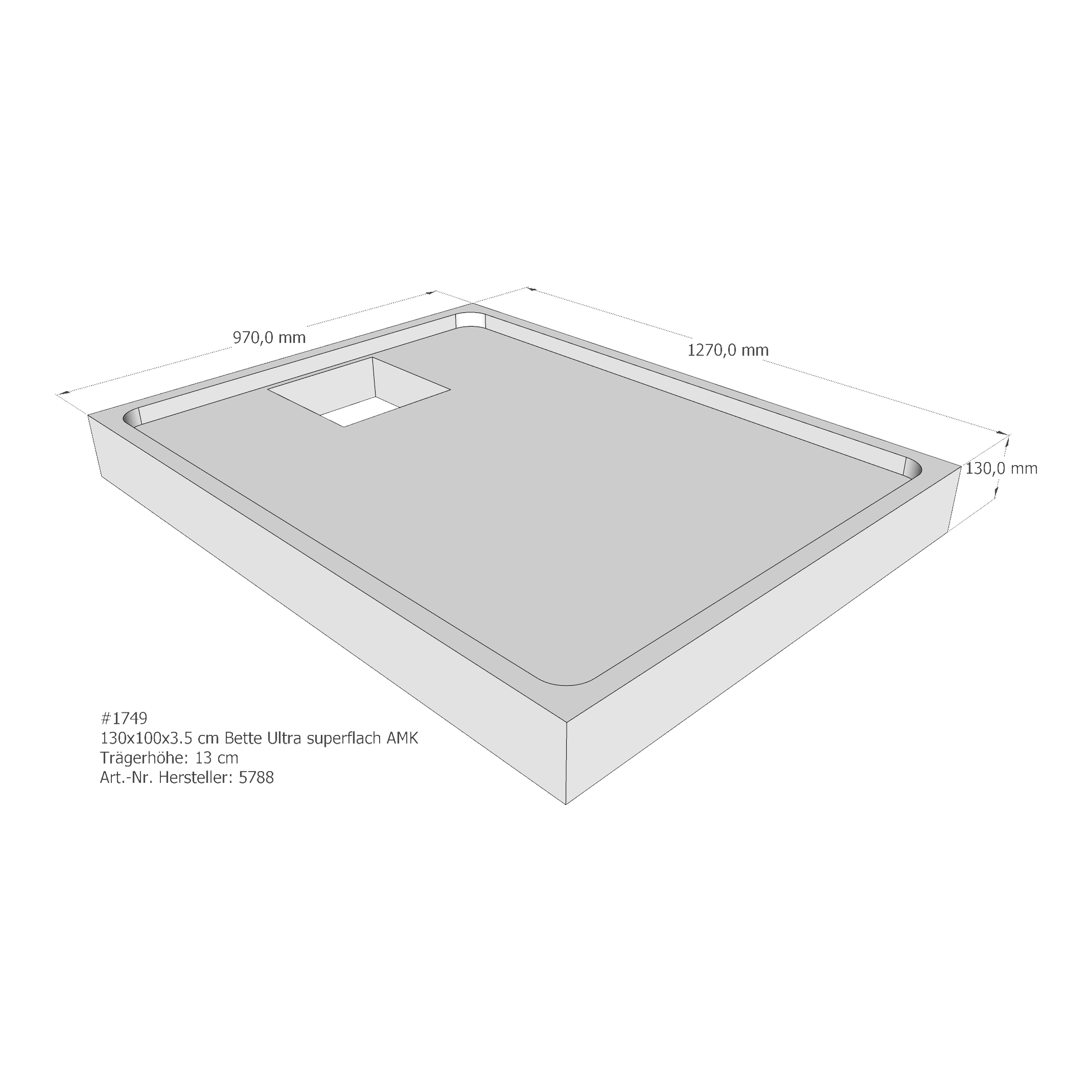 Duschwannenträger für Bette Ultra (superflach) 130 × 100 × 3,5 cm Duschwannenträger für Bette Ultra (superflach) 130 × 100 × 3,5 cm