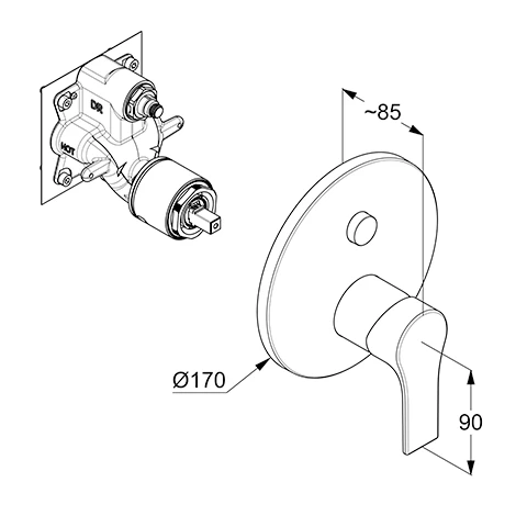 ZENTA SL UPWafü/Br.EHM Push Set mit Funktionseinheit eigens., chrom ZENTA SL UPWafü/Br.EHM Push Set mit Funktionseinheit eigens., chrom