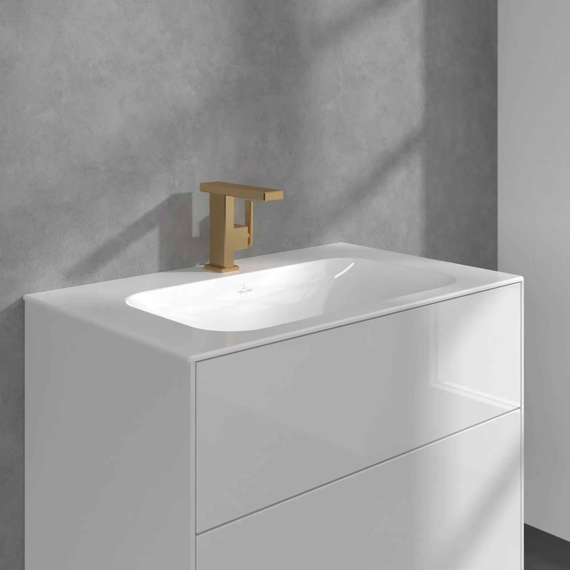 Villeroy & Boch Einhebel-Waschtischarmatur Mettlach, eckig, Brushed Gold, 173 mm Höhe, 113 x 200 mm Maße