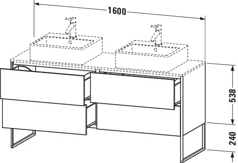 Duravit Waschtischunterschrank bodenstehend „XSquare“ 160 × 77,8 × 54,8 cm