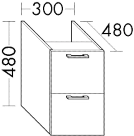 burgbad Hochschrank „Sys30“ 340 × 480 × 520 mm in Weiß Matt