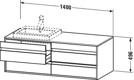 Duravit Waschtischunterschrank wandhängend „Ketho“ 140 × 49,6 × 55 cm in Graphit Matt Duravit Waschtischunterschrank wandhängend „Ketho“ 140 × 49,6 × 55 cm in Graphit Matt