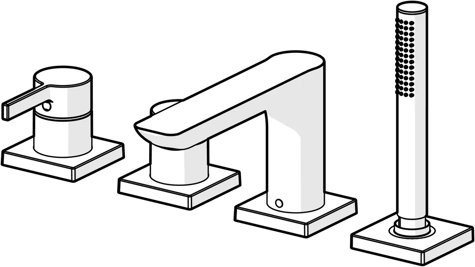 HansaLOFT Wannenarmatur HansaLOFT 5775 Einhebelmischer Fertigmontageset für Wanne/Brause 75x75 mm Chrom HansaLOFT Wannenarmatur HansaLOFT 5775 Einhebelmischer Fertigmontageset für Wanne/Brause 75x75 mm Chrom