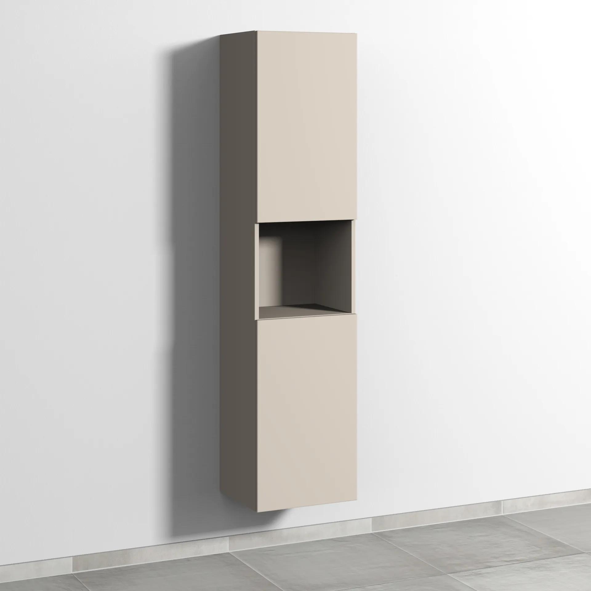 Sanipa Hochschrank „3way“ 400 × 1700 × 345 mm Anschlag rechts, in Kaschmir (matt), Anschlag rechts