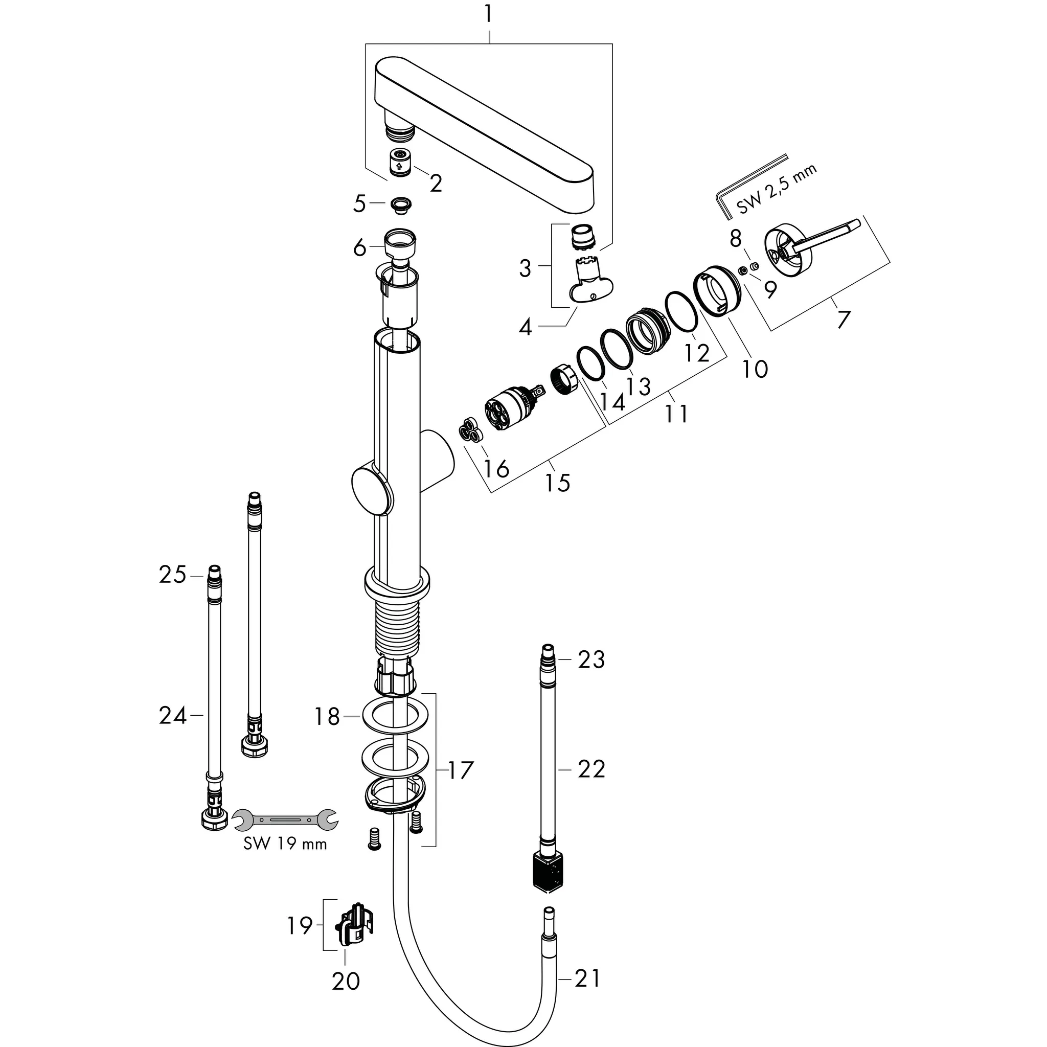 Hansgrohe Finoris Einhebel-Waschtischmischer 230 mit Ausziehbrause, 2jet und Push-Open Ablaufgarnitur, Mattweiß Hansgrohe Finoris Einhebel-Waschtischmischer 230 mit Ausziehbrause, 2jet und Push-Open Ablaufgarnitur, Mattweiß