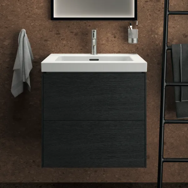 Ideal Standard Möbelwaschtischunterschrank Conca 2 Auszüge 600x505x550mm Eiche geflammt Ideal Standard Möbelwaschtischunterschrank Conca 2 Auszüge 600x505x550mm Eiche geflammt