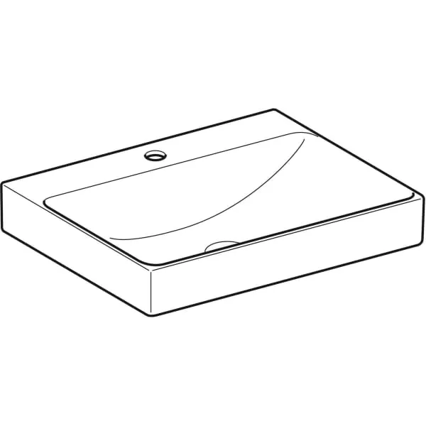 Wandwaschtisch „One“, rechteckig, Hahnlochposition mittig 60 × 48 cm in weiß alpin mit KeraTect® Wandwaschtisch „One“, rechteckig, Hahnlochposition mittig 60 × 48 cm in weiß alpin mit KeraTect®