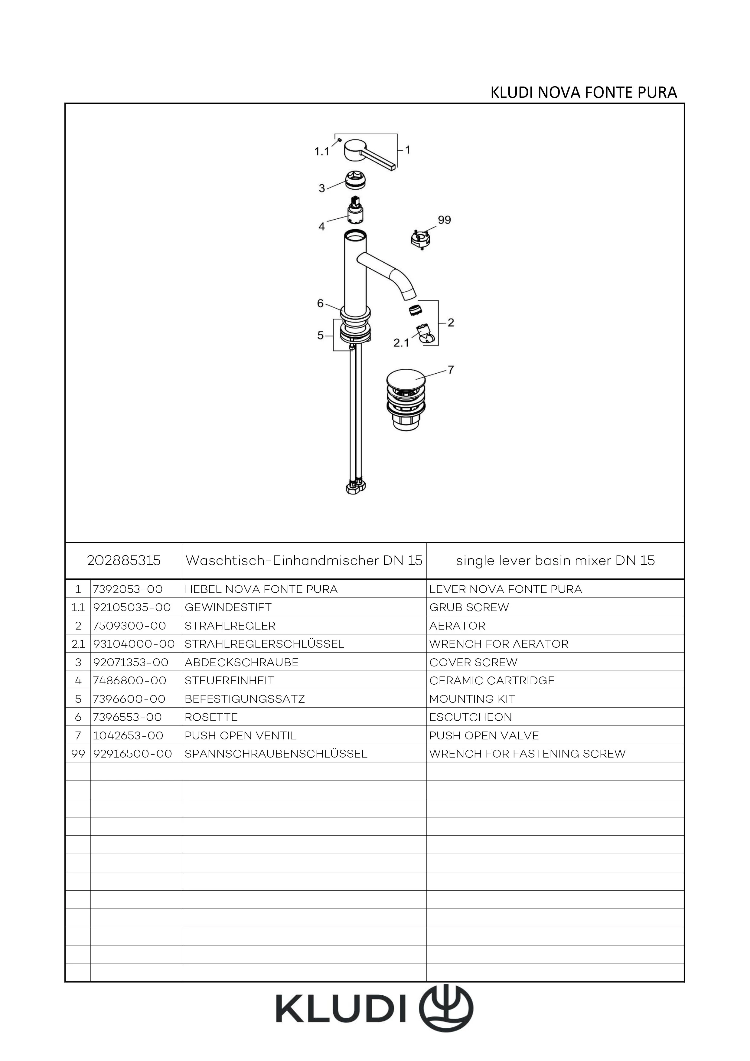 NOVA FONTE Pura WaschtischEHM 100 mit PushOpen chrom NOVA FONTE Pura WaschtischEHM 100 mit PushOpen chrom