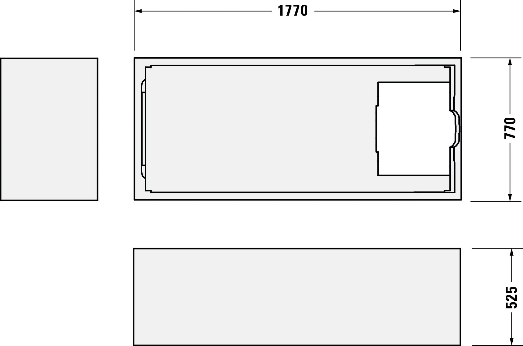 Duravit Badewanne „No.1“ rechteck 180 × 80 cm, Fußablauf