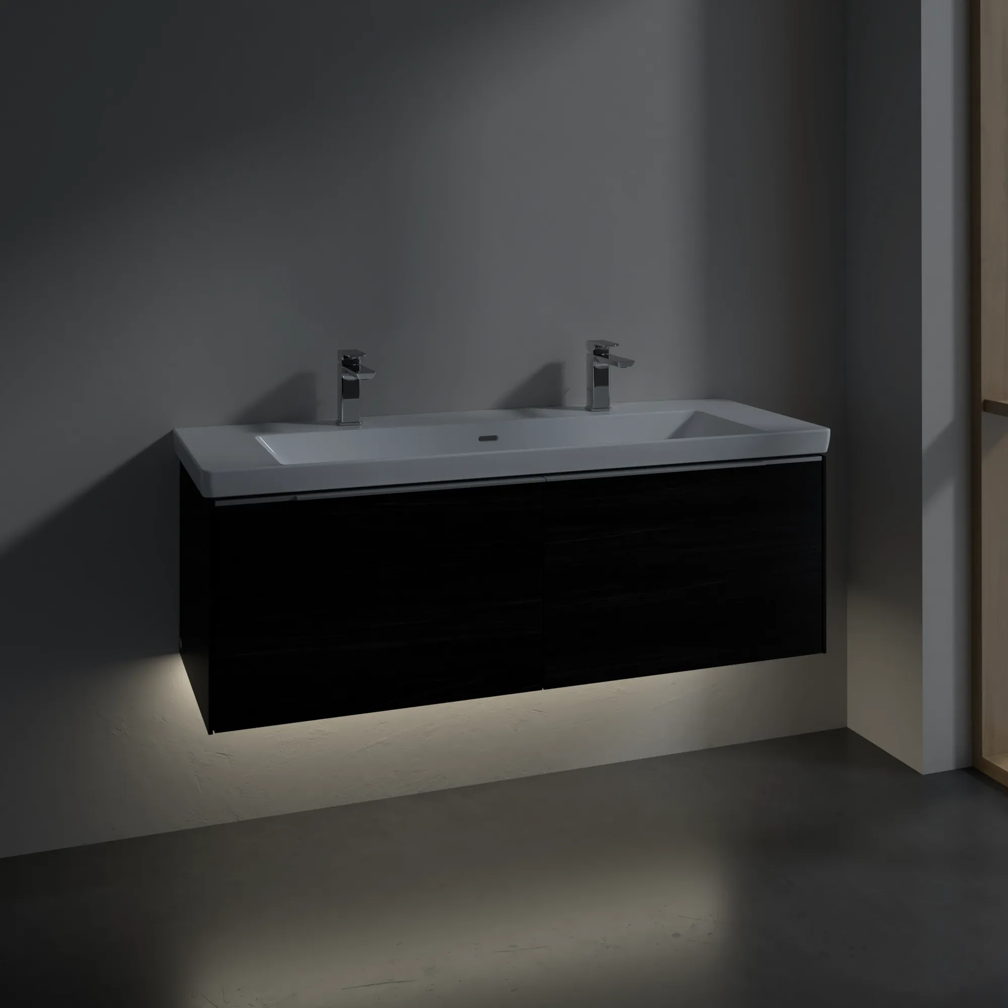 Villeroy & Boch Waschtischunterschrank „Subway 3.0“ für Schrankwaschtisch 1272 × 429 × 478 mm Black Oak, für Becken mittig Villeroy & Boch Waschtischunterschrank „Subway 3.0“ für Schrankwaschtisch 1272 × 429 × 478 mm Black Oak, für Becken mittig