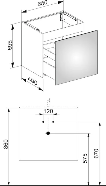 KEUCO X-LINE Waschtischunterbau mit Auszug/Schubkasten 650x605x490mm cashmere/cashmere KEUCO X-LINE Waschtischunterbau mit Auszug/Schubkasten 650x605x490mm cashmere/cashmere