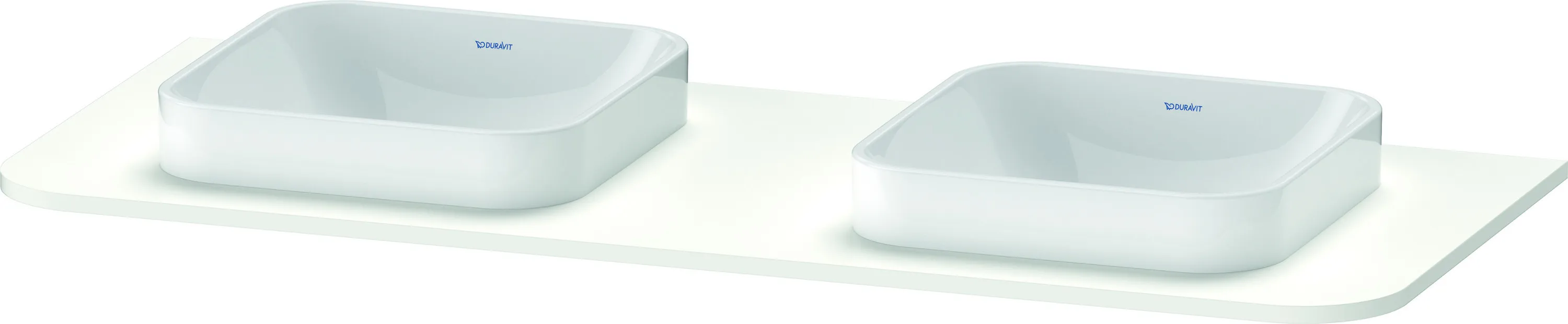 Duravit Konsole „Happy D.2 Plus“, links und rechts in Weiß Seidenmatt Duravit Konsole „Happy D.2 Plus“, links und rechts in Weiß Seidenmatt