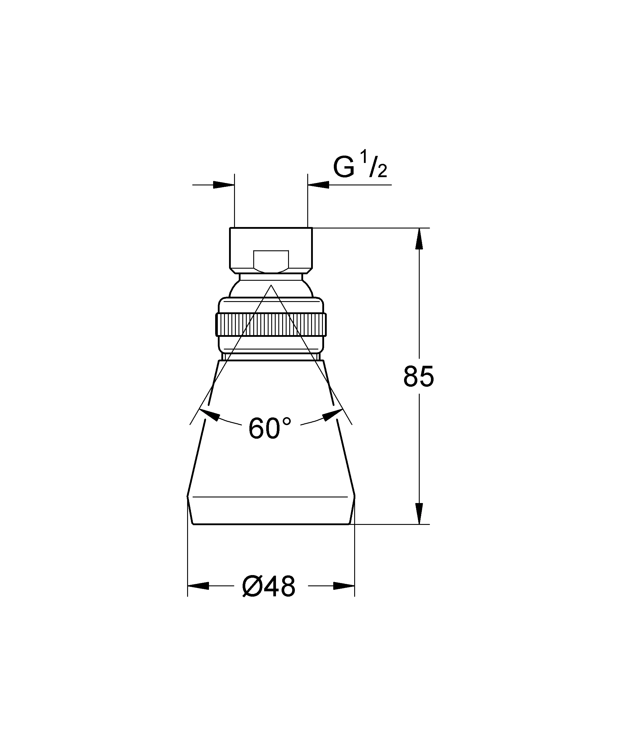 Kopfbrause Relexa Plus 50 28094, Durchflussmenge einstellbar, chrom