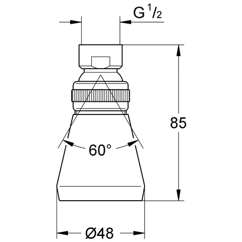 Grohe Relexa Plus 50 Kopfbrause 1 Strahlart DN15 chrom Grohe Relexa Plus 50 Kopfbrause 1 Strahlart DN15 chrom