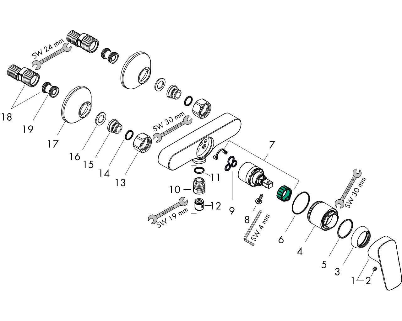 Brausenmischer Aufputz Logis chrom