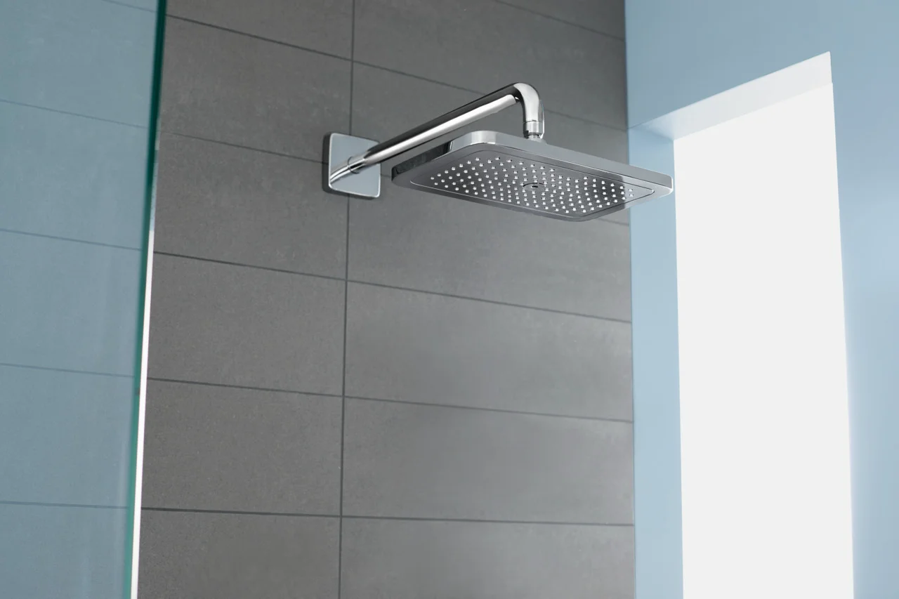 Hansgrohe Croma E Kopfbrause 280 1jet EcoSmart, Chrom, 280 x 170 mm, RainAir Strahl, 8 l/min, winkelverstellbar Hansgrohe Croma E Kopfbrause 280 1jet EcoSmart, Chrom, 280 x 170 mm, RainAir Strahl, 8 l/min, winkelverstellbar
